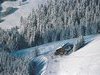 Vue a�rienne chalet forestier
